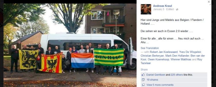 Screenshot foto Nederlandse HoGeSa activisten Keulen, 26 oktober 2014